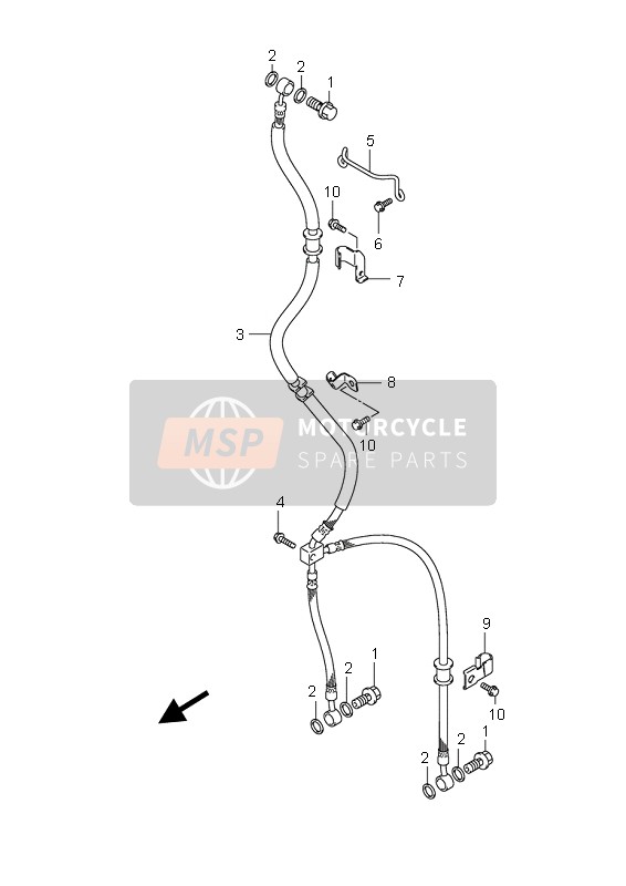 Suzuki AN650A BURGMAN EXECUTIVE 2007 Front Brake Hose (AN650) for a 2007 Suzuki AN650A BURGMAN EXECUTIVE